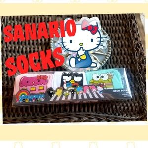 Rare Vintage Hello Kitty Sanrio 3 pair Crew Sock New